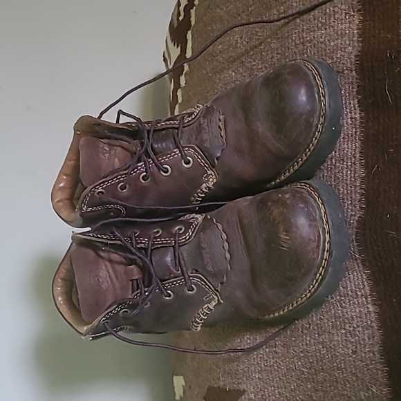 Ariat Brown Leather Lace-Up Boots - Picture 2 of 5